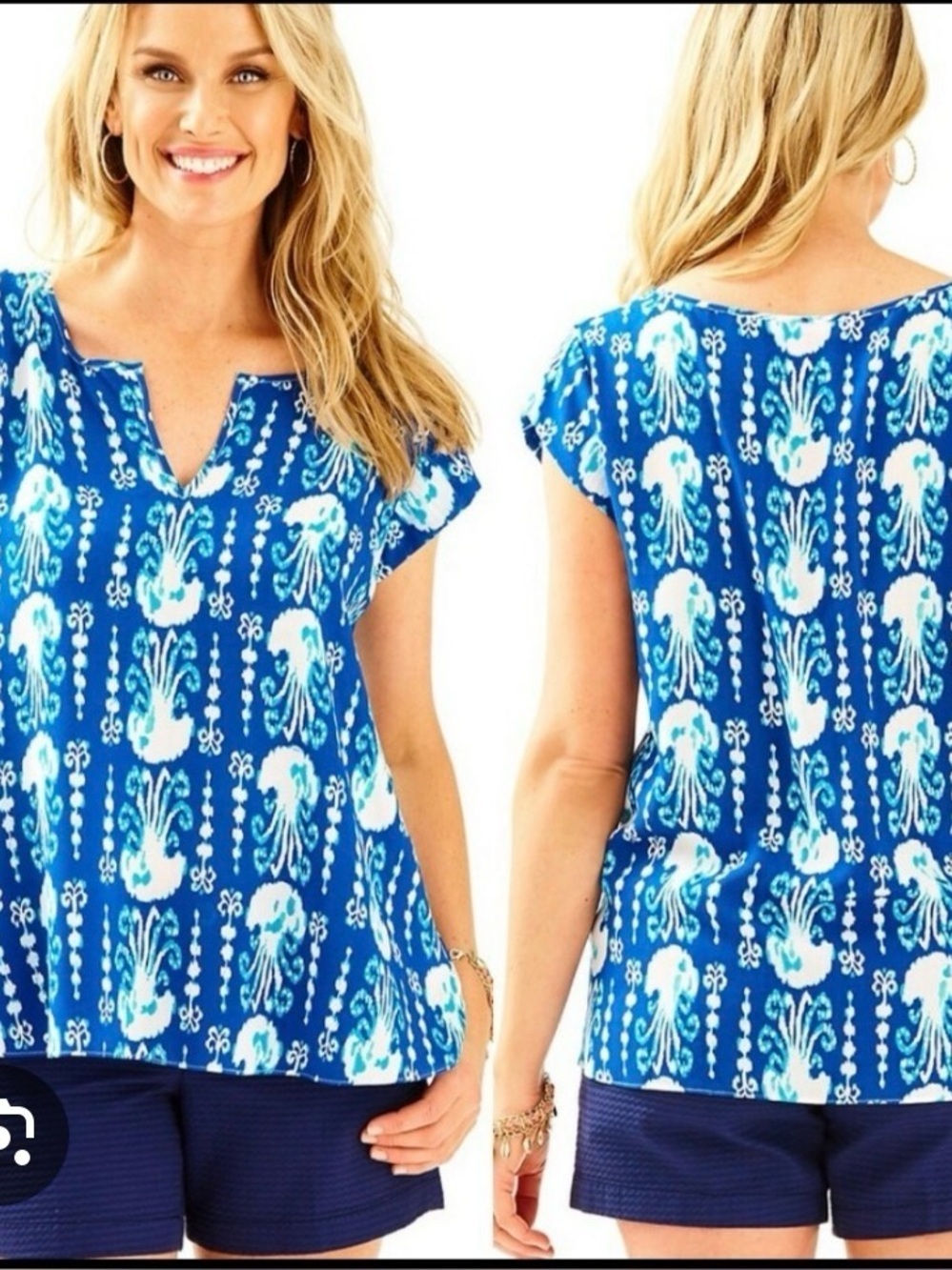Lilly Pulitzer get in line Jellyfish top. Size Small
